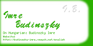 imre budinszky business card